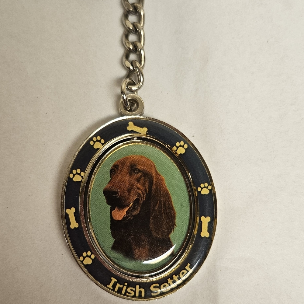 Irish Setter Blue Colored Dog Keychain Pet Lovers Keepsake Gift.